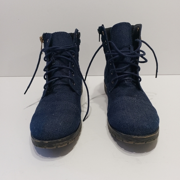 Beston Blue Denim Jeans Booties - Picture 6 of 11